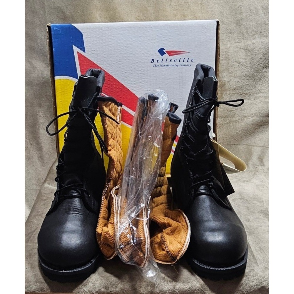 Belleville Gore-Tex Black Leather Combat Boots with Liners Mens 10.5